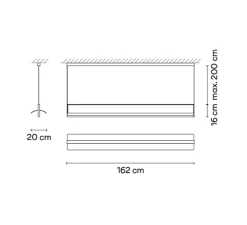 Suspension*Vibia Suspension, Kontur 6438, , LED, 2700K, 3876lm, Ø16cm, H162cm - blanc et noir