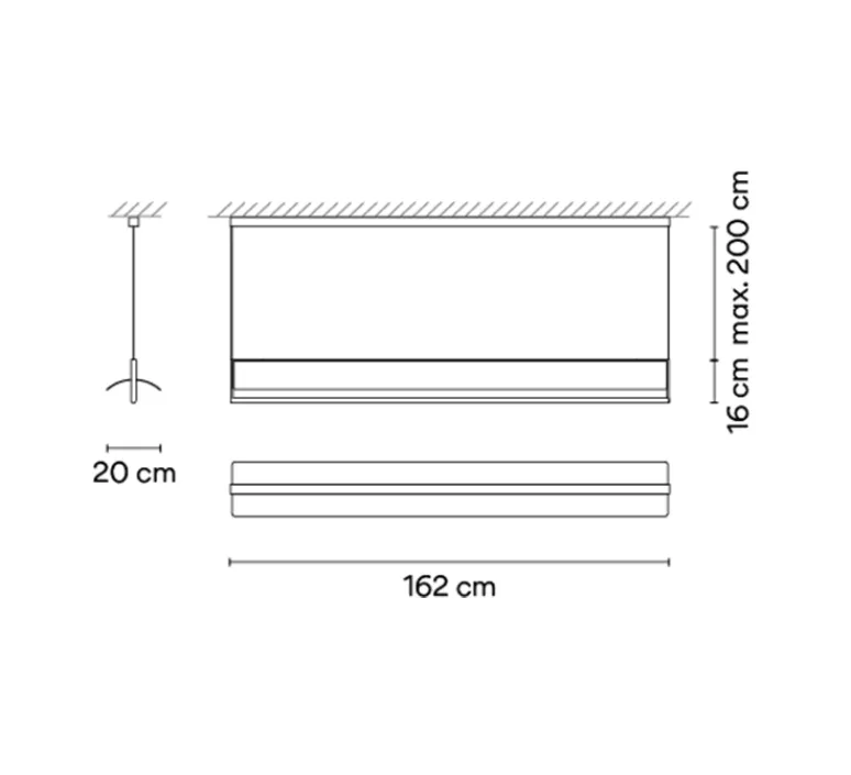 Suspension*Vibia Suspension, Kontur 6438, , LED, 2700K, 3876lm, Ø16cm, H162cm - blanc et noir