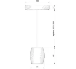 Suspension*Alucyne Suspension, Korto, , Ø8,1cm, H9,5cm - bleu