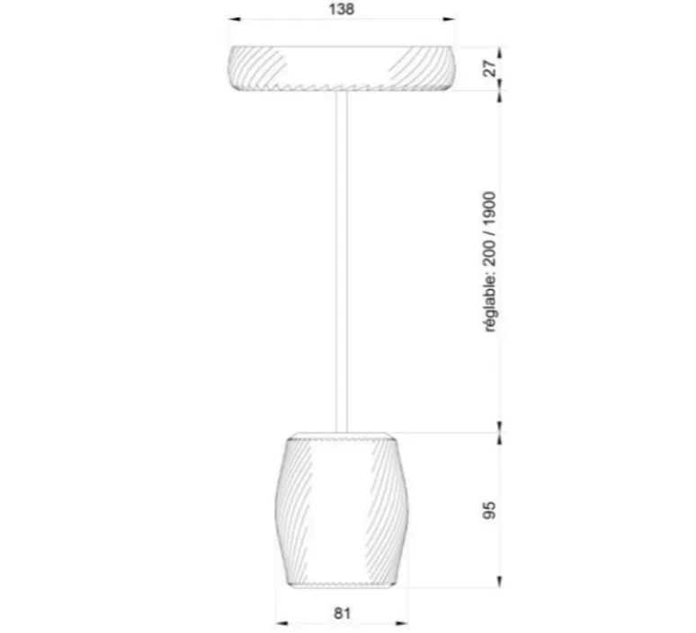 Suspension*Alucyne Suspension, Korto, , Ø8,1cm, H9,5cm - bleu