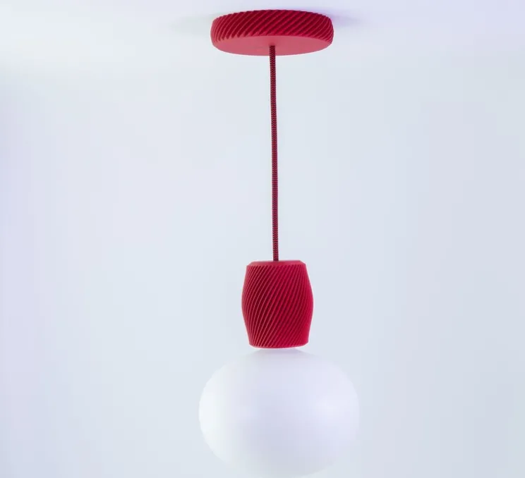 Suspension, Korto, rouge, Ø8,1cm, H9,5cm - Alucyne