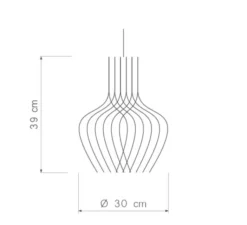 Suspension*Piatoni Suspension, Kåputafunat, , Ø30cm, H39cm - bois de bouleau noir