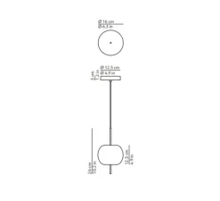 Suspension*KDLN Suspension, Kushi 16, blanc et noir, Ø16cm, H26cm - blanc, noir