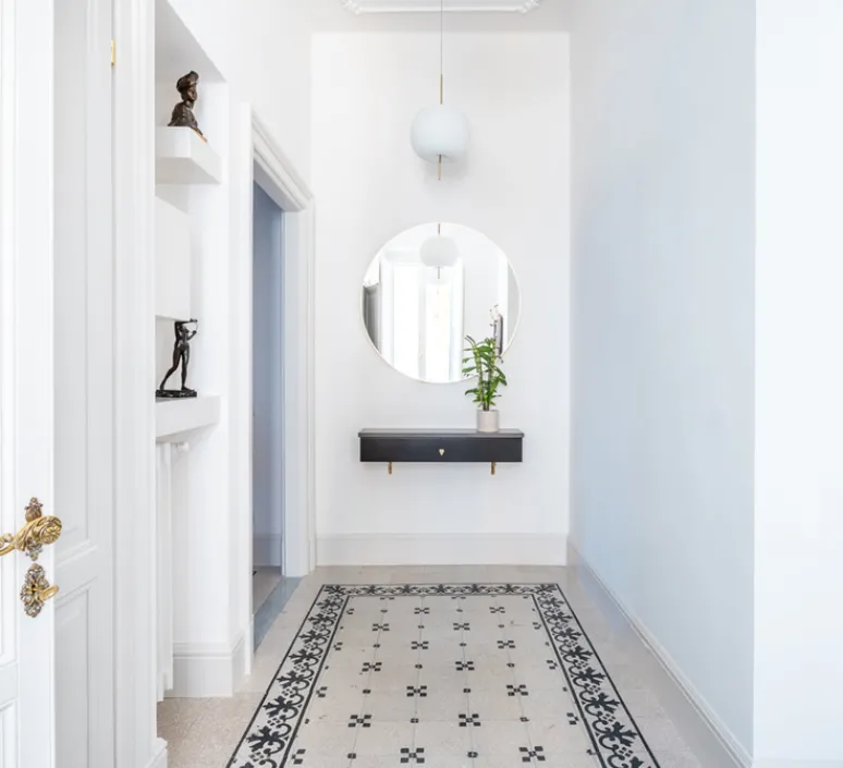 Suspension*KDLN Suspension, Kushi 16, , Ø16cm, H26cm - blanc et laiton