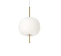 Suspension*KDLN Suspension, Kushi 16, , Ø16cm, H26cm - blanc et laiton