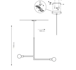 Suspension, Kvg Nr.08, noir, L130cm, H110cm - Serax