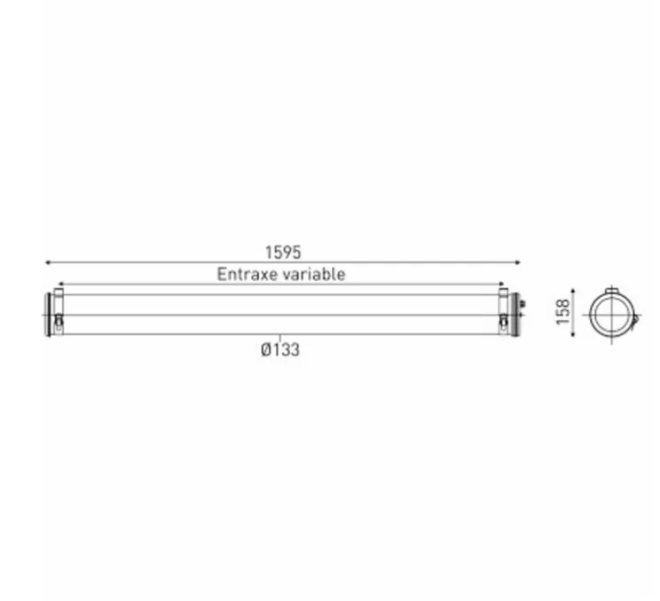 Suspension, Kyhn, argent, IP67, LED, dim, 2700K, 2000 lm, L159,5cm, H15,8cm - Sammode