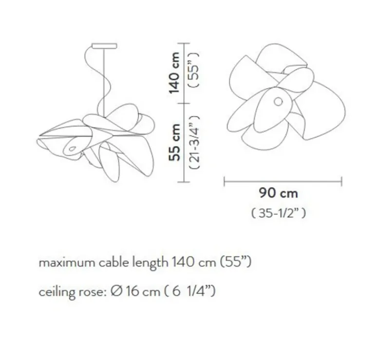 Suspension*Slamp Suspension, La belle étoile L, , LED, 3000K, 4300lm Ø90cm, H55cm - blanc