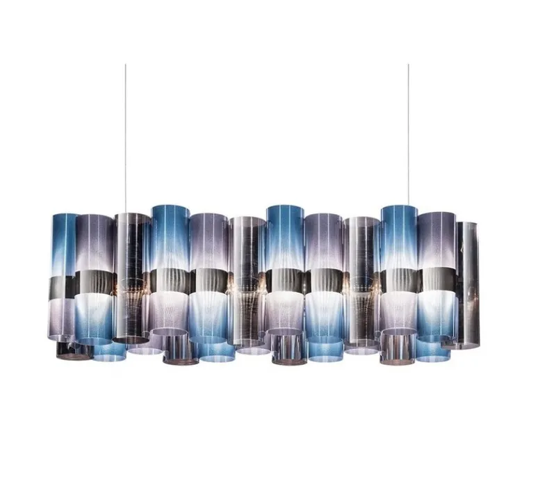Suspension*Slamp Suspension, La lollo linear 100, , LED, dim, 2700K, 7820 lm, L93cm, H28cm - bleu, violet
