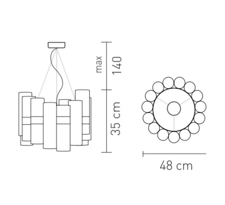 Suspension*Slamp Suspension, La Lollo, , Ø48cm, LED - or