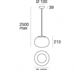 Suspension*Stilnovo Suspension, La Mariée, , LED, dim, 3000K, 1008 lm, Ø28cm, H21,3cm - or