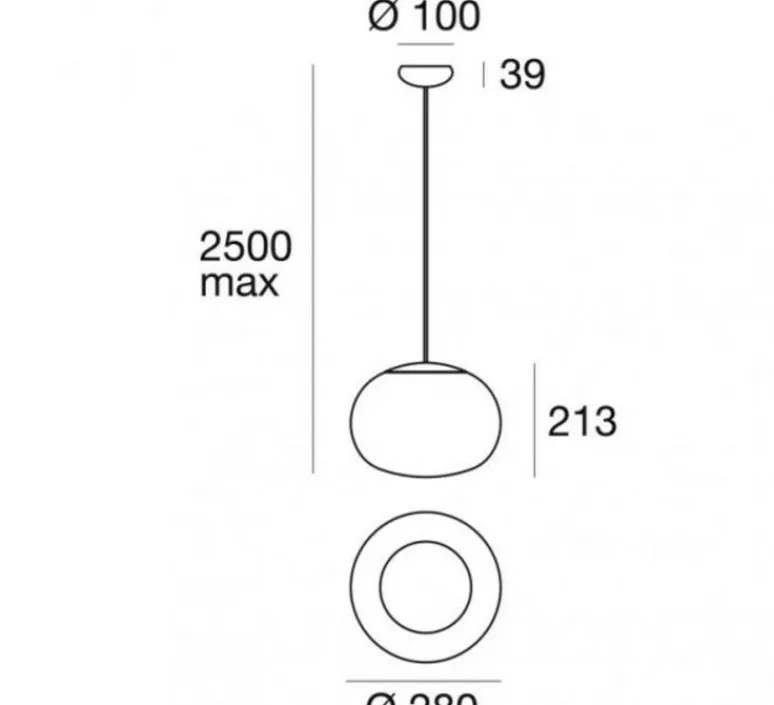 Suspension*Stilnovo Suspension, La Mariée, , LED, dim, 3000K, 1008 lm, Ø28cm, H21,3cm - or