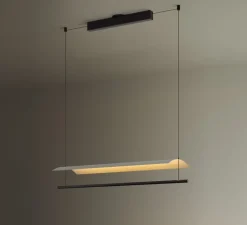Suspension*Santa & Cole Suspension, Lamina 85, , LED, dim, 2700K, 1394 lm, L98,7cm, H12,6cm - noir et blanc