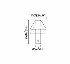 Suspension*Faro Suspension, lampe à poser, FUJI, , IP44, L17,5cm, H24cm - noir et blanc