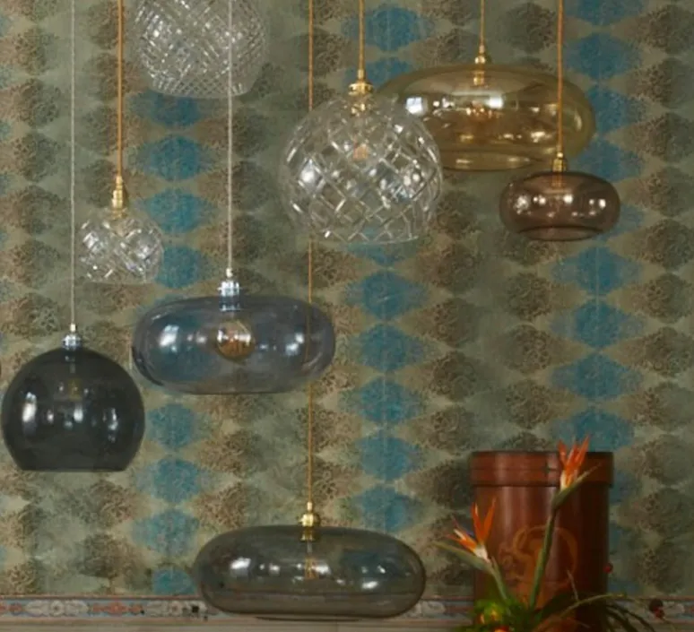 Suspension*Ebb and Flow Suspension, Large Check, Crystal Rowan 15,5, , Ø15cm, H15cm - transparent, or