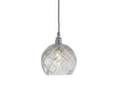 Suspension*Ebb and Flow Suspension, Large Check, Crystal Rowan 15,5, , Ø15cm, H15cm - transparent, argent
