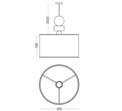 Suspension*Emko Suspension, Large Spiedino, , IP24, Ø40cm, H48cm - blanc