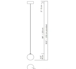 Suspension, Laurent 10, blanc, corde laiton, Ø14cm, H14cm - Lambert&Fils