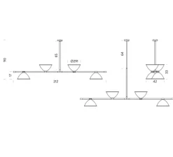 Suspension, LBB01, réédition de Lina Bo Bardi, noir mat, L212cm, H90cm - Nemo Lighting