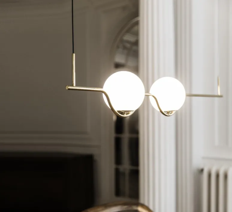 Suspension*Faro Suspension, Le vita, , LED, 2700k, 1200lm, L103cm, H18cm - blanc, or