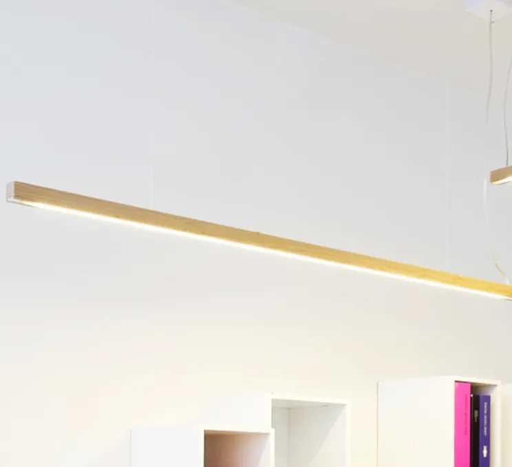 Suspension, LED28, chêne, 3000K, 670 lm, L120cm - TUNTO