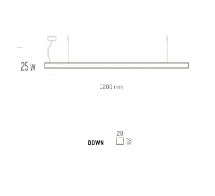 Suspension, LED28, chêne, 3000K, 670 lm, L120cm - TUNTO