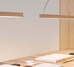 Suspension, LED40, chêne, 3000K, L100cm, H4cm- TUNTO