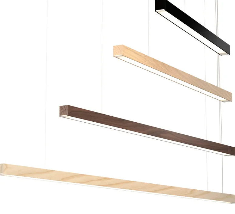 Suspension*Tunto Suspension, LED40, , 3000K, L100cm, H4cm, DALI - chêne