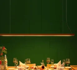 Suspension*Tunto Suspension, LED40, , L160cm, P4cm, 2700K, 1800lm - noyer