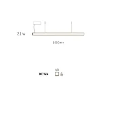 Suspension*Tunto Suspension, LED40, , 2700K, L100cm - noyer