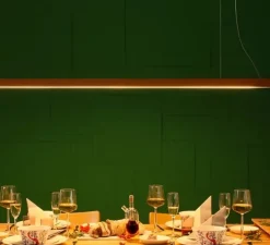 Suspension*Tunto Suspension, LED40 pendant, , LED, 3000K, 1800lm, L160cm, H4cm - chêne naturel