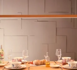 Suspension*Tunto Suspension, LED40 pendant, , LED, 3000K, 1800lm, L160cm, H4cm - chêne naturel