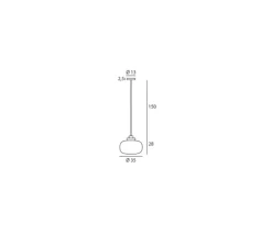 Suspension*Tooy Suspension, Legier 557.24, , IP40, LED, 2700K, 1200lm, Ø35cm, H28cm - verre fumé, laiton