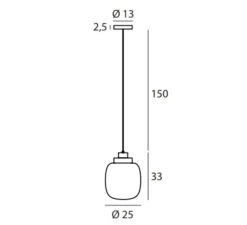 Suspension, Legier 557.22, verre fumé, laiton, IP40, LED, 2700K, 1200lm, Ø25cm, H33cm - Tooy