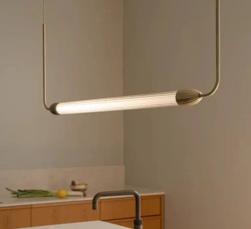 Suspension*Umage Suspension, Lemon squeeze linear, , L137,3m, H48,7cm - laiton, verre opalin