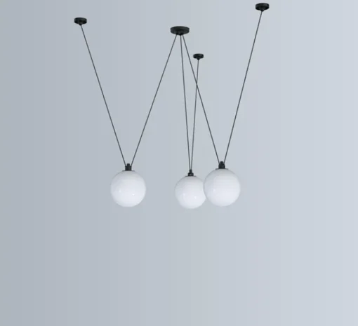 Suspension*DCW éditions Paris Suspension, Les Acrobates de Gras N°325, , Ø25cm, H25cm - opalin