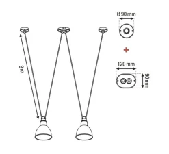 Suspension, Les Acrobates de Gras N°324, noir, Ø26cm, H21,6cm - DCW éditions Paris