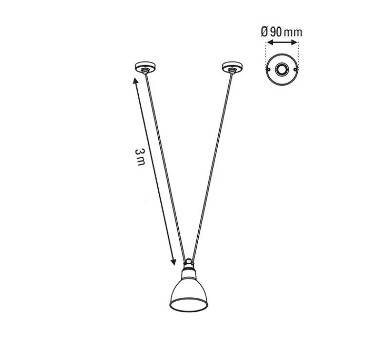 Suspension*DCW éditions Paris Suspension, Les Acrobates de Gras N°323, , Ø25cm, H25cm - opalin