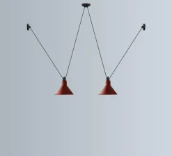 Suspension*DCW éditions Paris Suspension, Les Acrobates de Gras N°324, , Ø26cm, H21,6cm - rouge/intérieur blanc