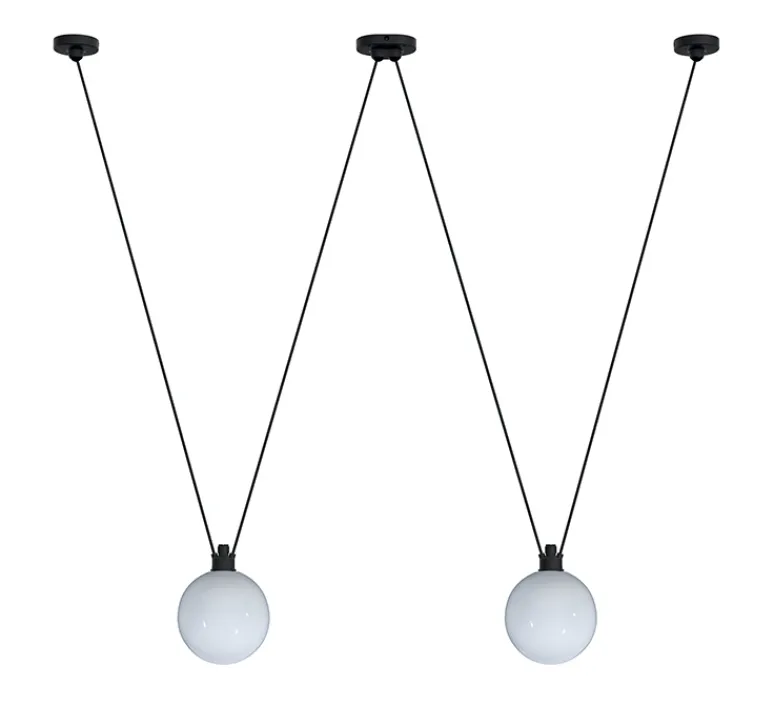 Suspension*DCW éditions Paris Suspension, Les Acrobates de Gras N°324, , Ø25cm, H25cm - opalin
