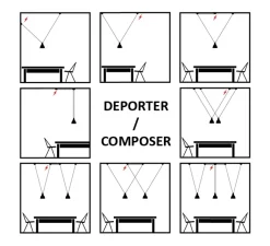 Suspension*DCW éditions Paris Suspension, Les Acrobates de Gras N°322 XL, , Ø32cm, H23cm - cuivre brut/intérieur cuivre brut