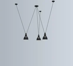 Suspension*DCW éditions Paris Suspension, Les Acrobates de Gras N°325, x3, , Ø17cm, H17cm - noir/intérieur blanc