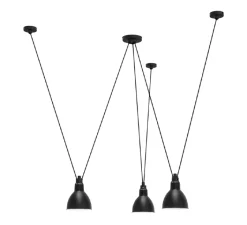Suspension*DCW éditions Paris Suspension, Les Acrobates de Gras N°325, x3, , Ø17cm, H17cm - noir/intérieur blanc