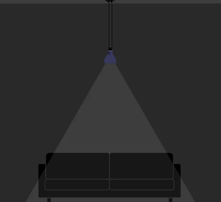 Suspension, Les Acrobates de Gras N°322, bleu/intérieur blanc, Ø17cm, H17cm - DCW éditions Paris