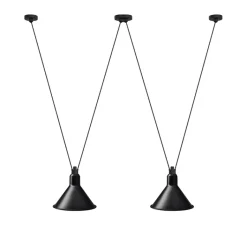 Suspension*DCW éditions Paris Suspension, Les Acrobates de Gras N°324, , Ø32cm, H23cm - noir/intérieur blanc