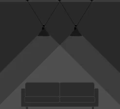 Suspension*DCW éditions Paris Suspension, Les Acrobates de Gras N°324, , Ø32cm, H23cm - noir/intérieur blanc