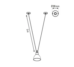 Suspension*DCW éditions Paris Suspension, Les Acrobates de Gras N°323, , Ø32cm, H23cm - noir/intérieur blanc