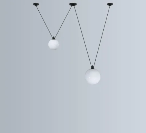 Suspension*DCW éditions Paris Suspension, Les Acrobates de Gras N°324, , Ø17,5-25cm, H17,5-25cm - opalin