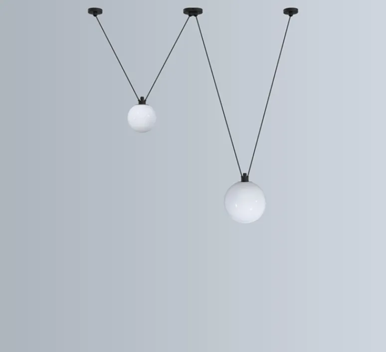 Suspension*DCW éditions Paris Suspension, Les Acrobates de Gras N°324, , Ø17,5-25cm, H17,5-25cm - opalin
