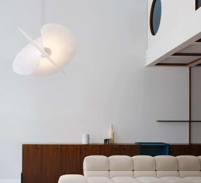 Suspension*Luceplan Suspension, Levante, , LED, dim, coupure de phase, 2700K, 1230lm, 28W, Ø62cm, H44cm - blanc